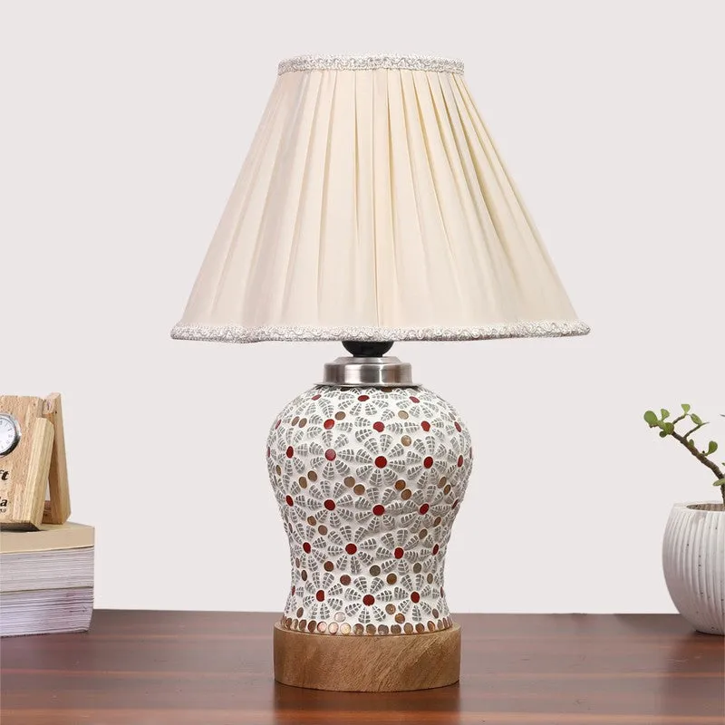 Harmyra Pleated Wooden Table Lamp - Multicolor media 4