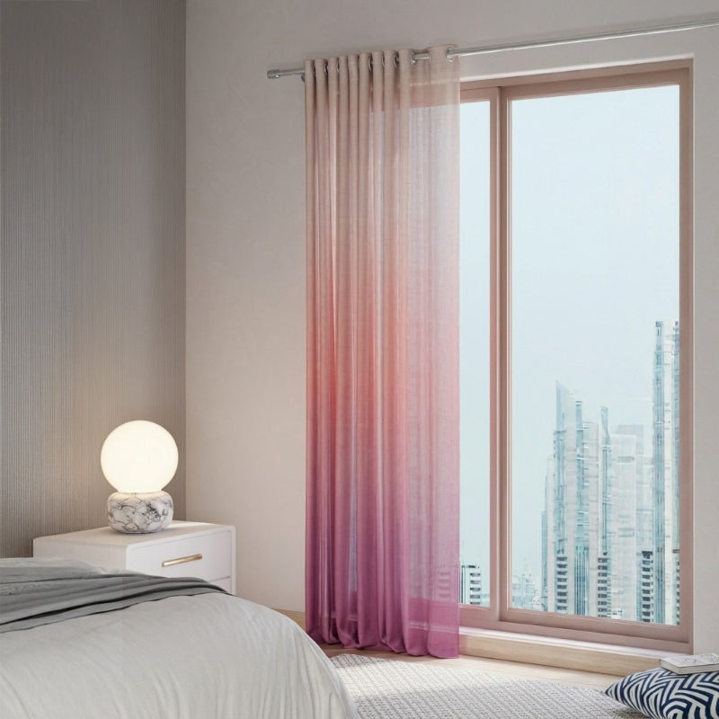 Crimson Hour Satin Curtain - Door - 7 Feet