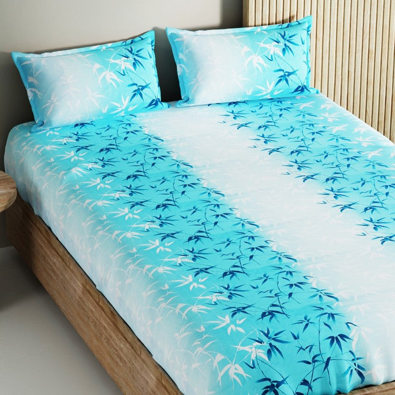 Vornel Cotton Bedsheet (Blue) - 144 TC media 4