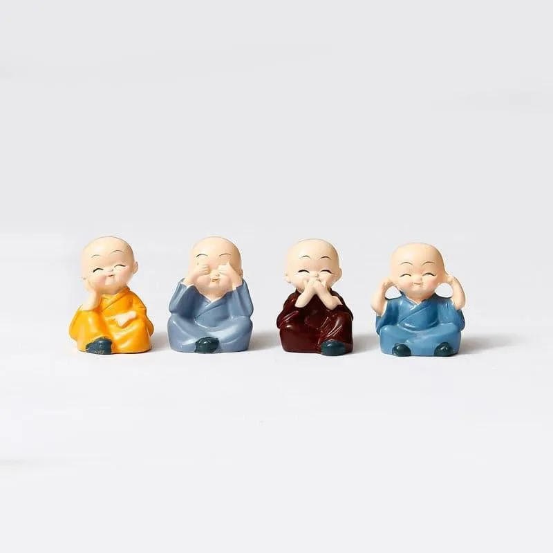 Baby Monk Showpiece - Set Of Four media 3