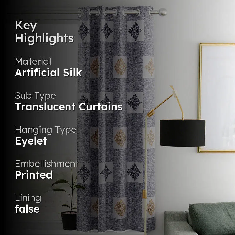 Reynard Geometric Artificial Silk Curtain media 2