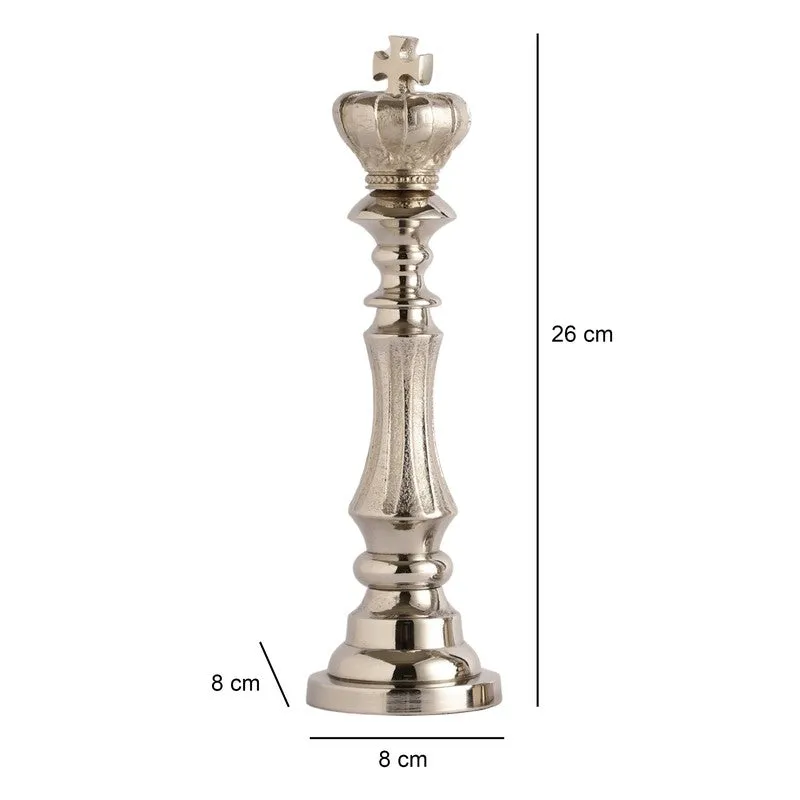 Maison King and Queen Decorative Showpiece (Silver) - Set Of Two media 5