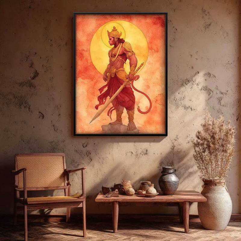 Divine Strength Sri Hanuman I Archival Paper Wall Art media 1