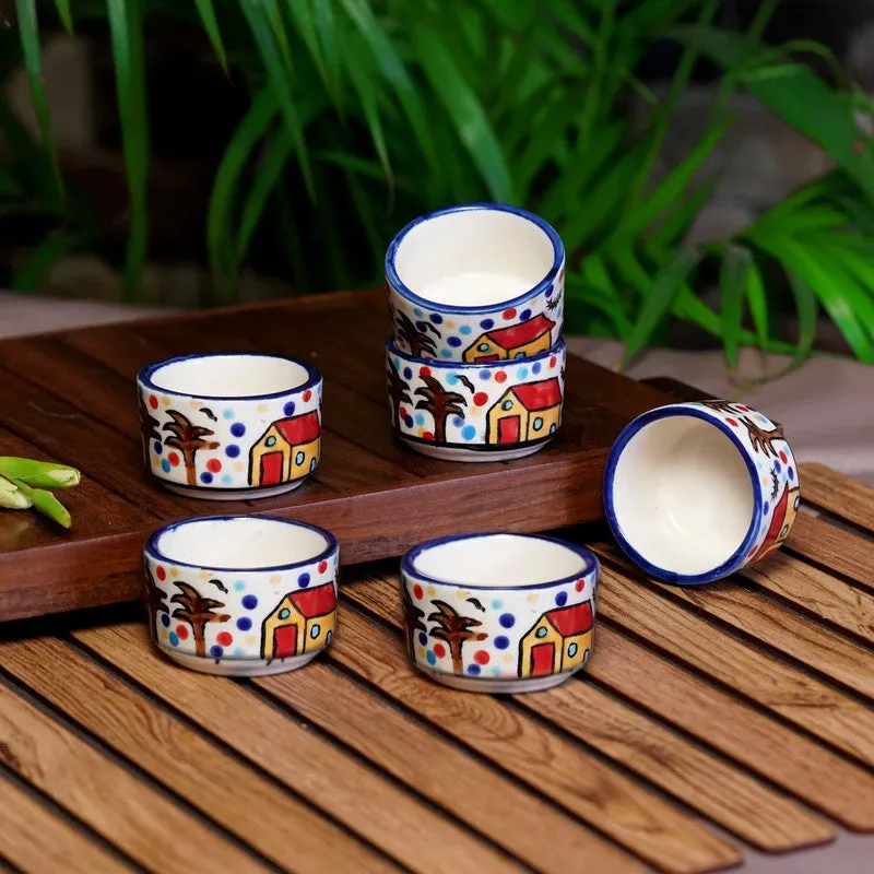 Bowlisse Ceramic Dip Bowls (Multicolor ,40 mL Each) - Set Of Six media 1
