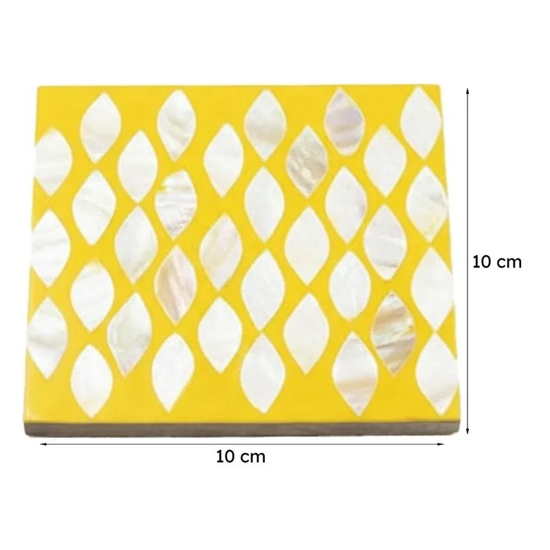 Celestria Mother Of Pearl Coaster (Yellow) - Set Of Two media 7