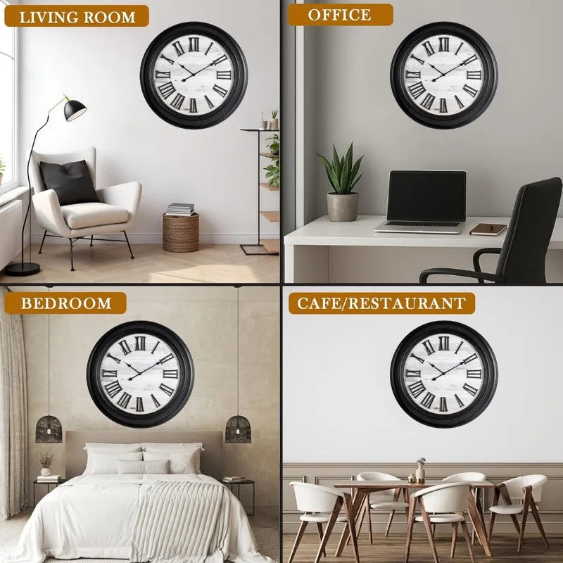 Meridian Round Wall Clock - Black & White media 8
