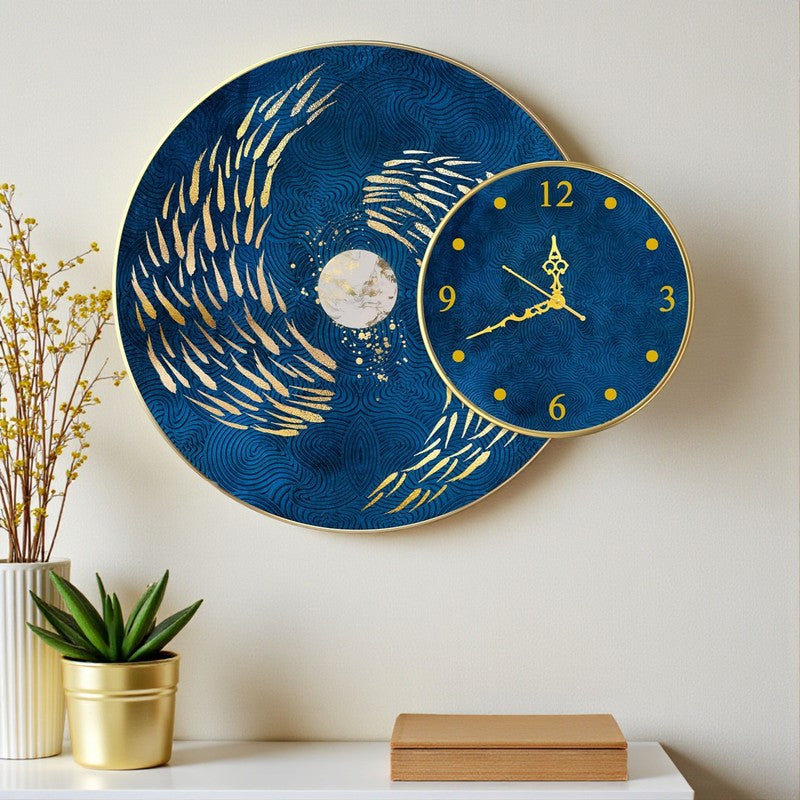 Golden Koi Wall Art With Analog Clock media 2