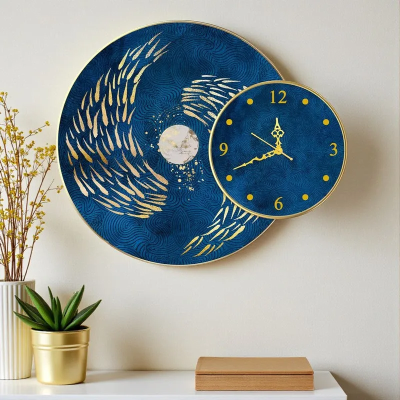 Golden Koi Wall Art With Analog Clock media 2