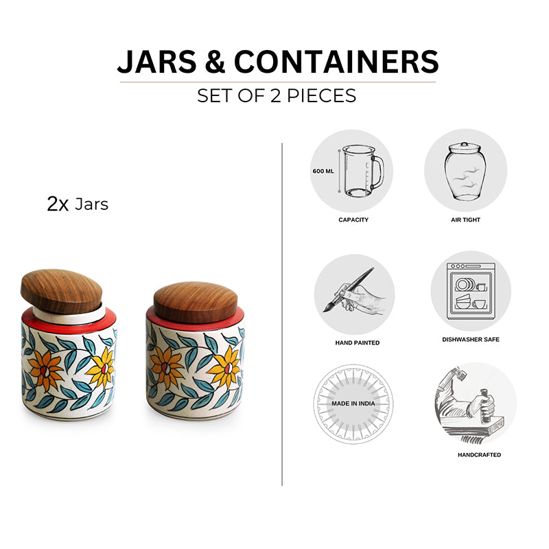 Sunny Skies Ceramic Jar (600 mL Each) - Set Of Two media 5