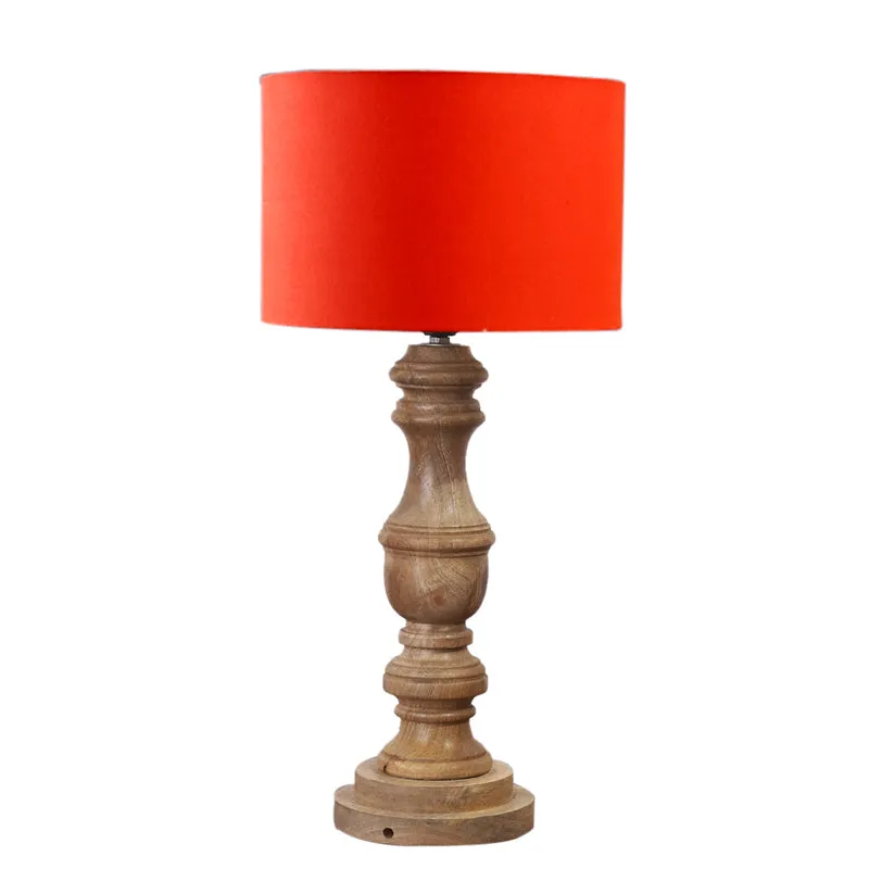 Cotin I Carve Wooden Table Lamp - Orange,Brown media 6
