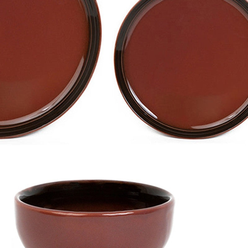 Caspian Porcelain Dinner Set (Brown) - 18 Piece Set media 4