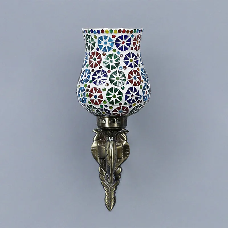 Misa Ziada Mosaic Glass & Metal Wall Lamp media 4