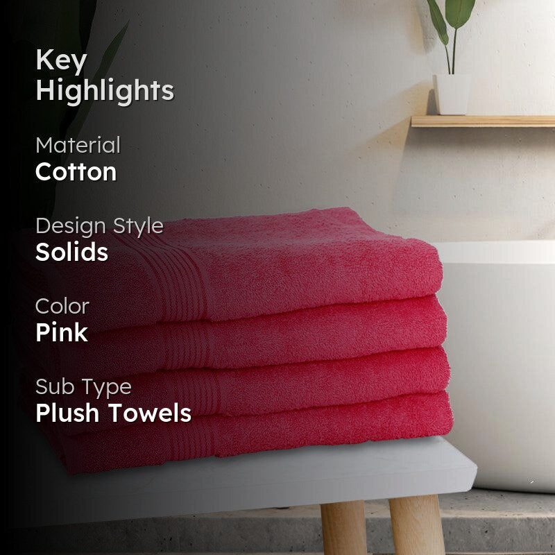 Bodil Cotton Bath Towel (Pink) - Set Of Four media 2