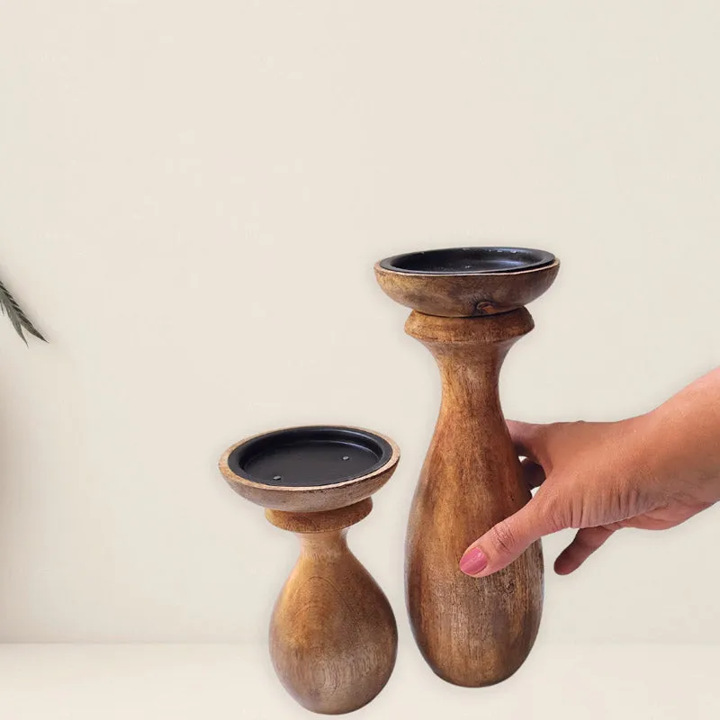 Toddle Mangowood Candle Holder - Set Of Two media 4
