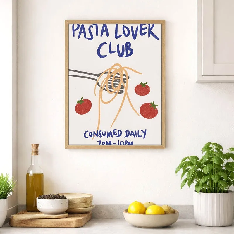 The Pasta Club Archival Canvas Wall Art - White media 4