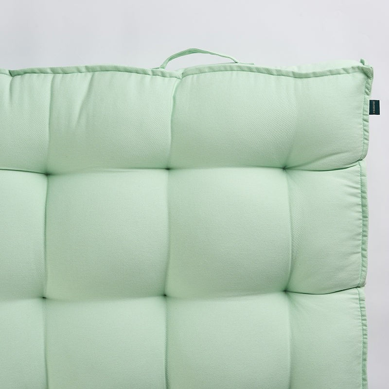 Plushport Solid Cotton Floor Cushion (Green) - Set Of Two media 4
