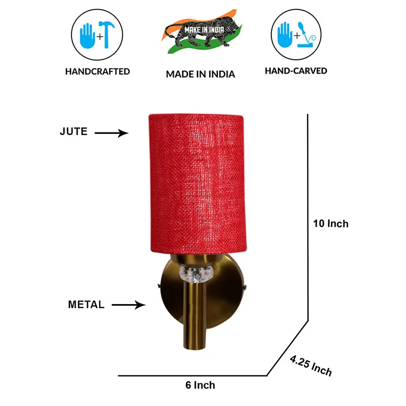 Sienna Jute Wall Lamp - Maroon media 6