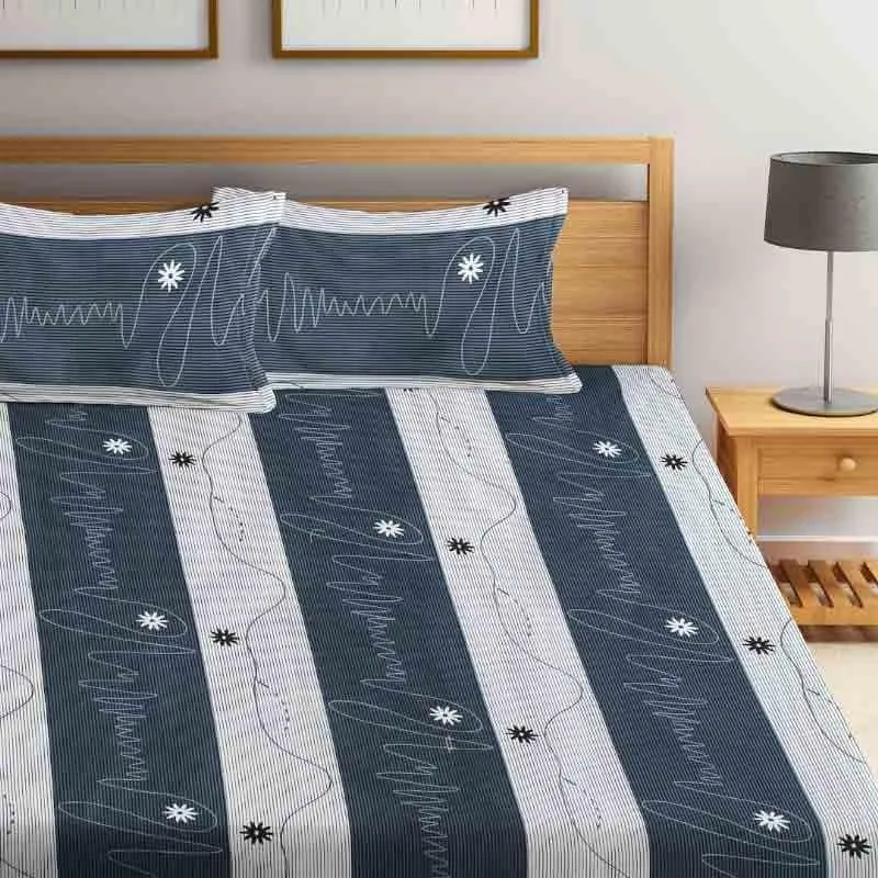Pinstripes Drama Bedsheet - 140 GSM media 1