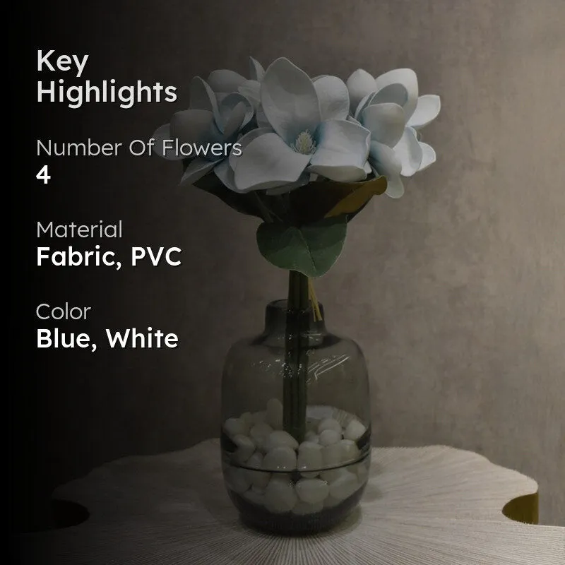 Classic Magnolia Artificial Flower Bunch - Blue media 2