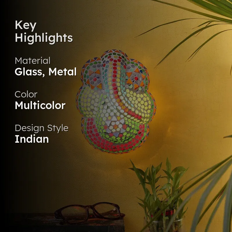 Ganesha Divine Glass Wall Lamp - Multicolor media 2