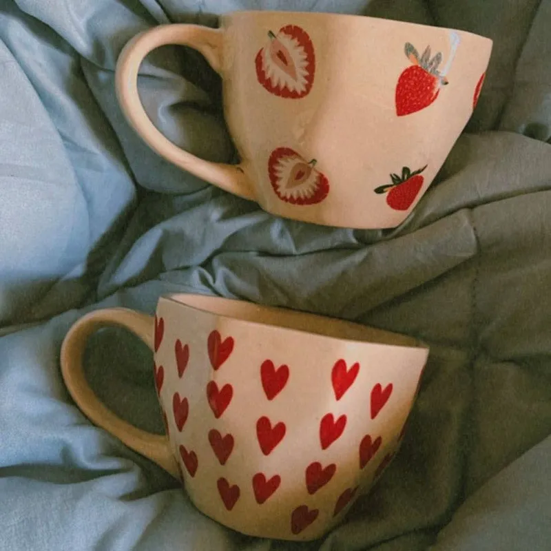 Strawberry Ceramic Tea Cup (200 mL Each) - Set of Two media 3