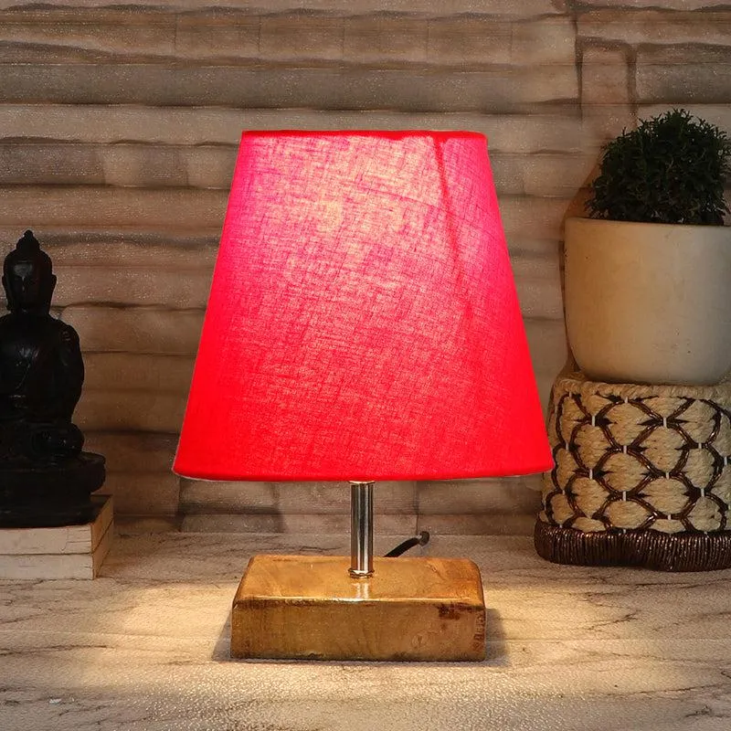 Tryda Fabric Table Lamp - Red,Brown media 1