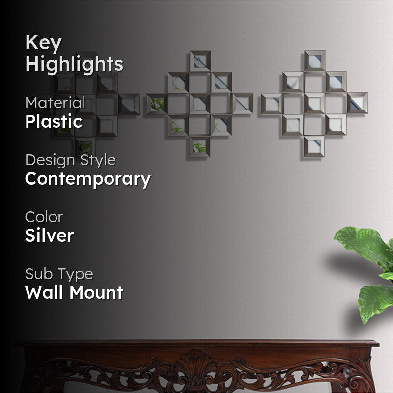 Checkered Affair Decorative Wall Mirror - Set Of Three media 2
