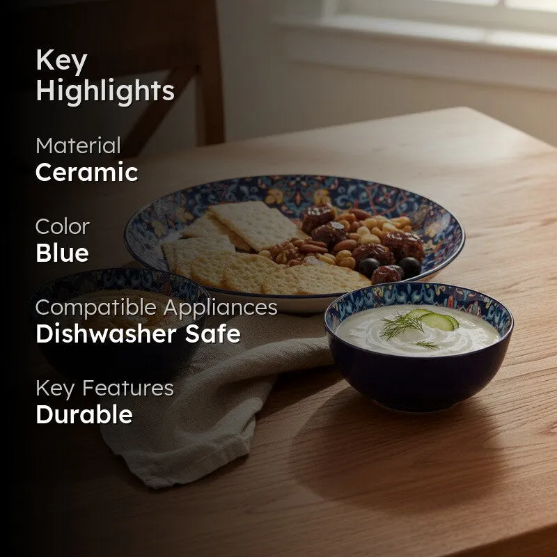 Feast Aura Ceramic Dinner Set (250 mL Each) - 3 Piece Set media 2