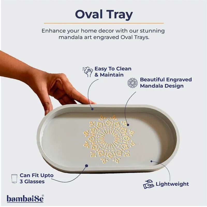 Triva Mandala Serving Tray - Grey media 5