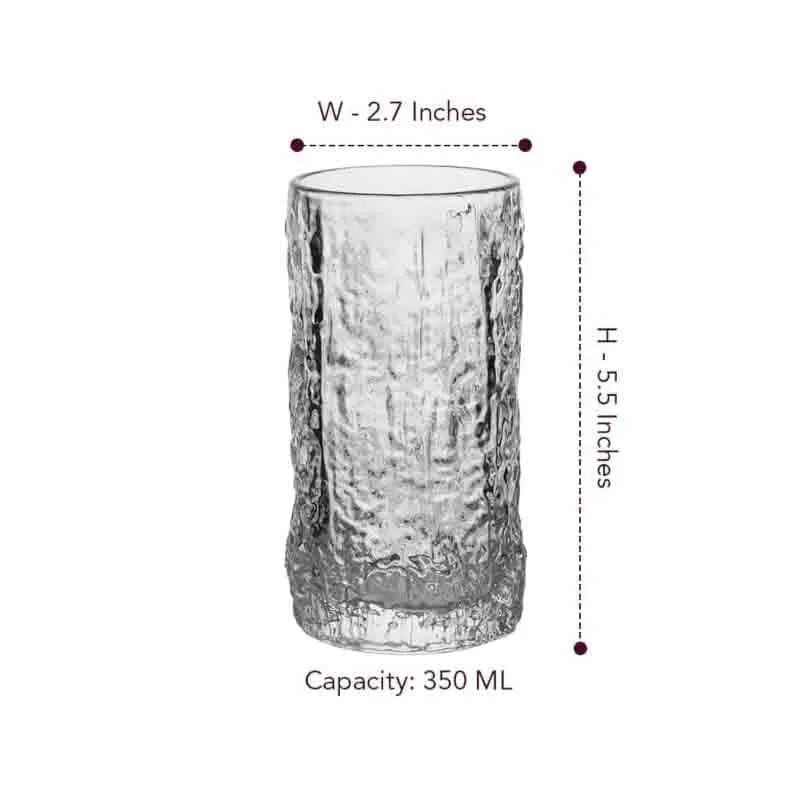 Hailey Hammered Drinking Glass (300 ml and 500 ml) - Set Of Four media 6