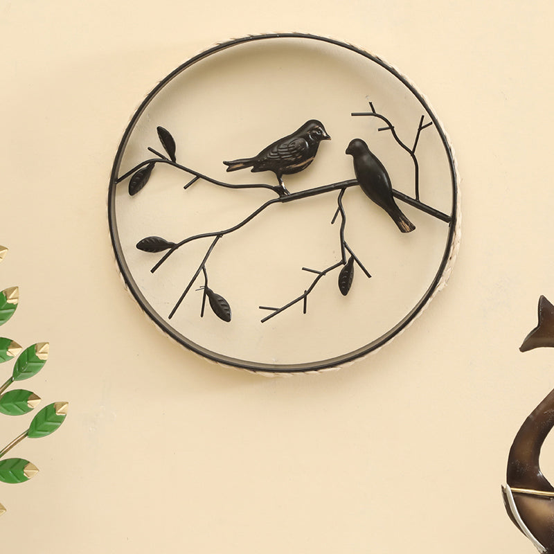 Chirpy Mate Cane & Metal Wall Accent