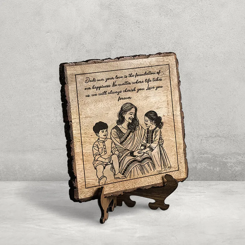 Foundation Of Happiness Wood Showpiece - Square media 3