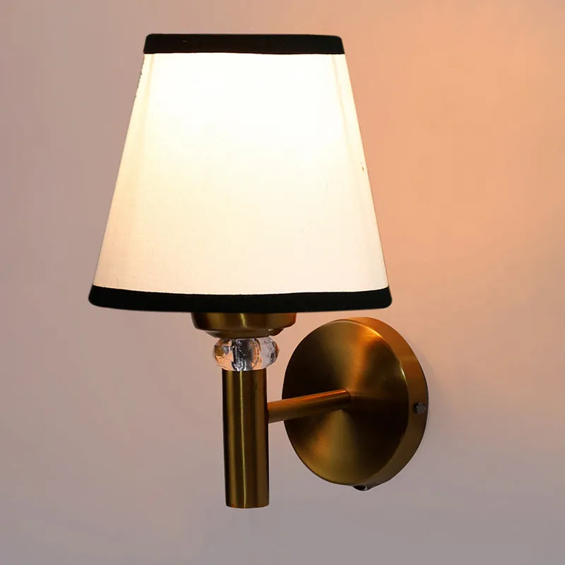 Aquilla Edge Steel & Cotton Wall Lamp - White media 1