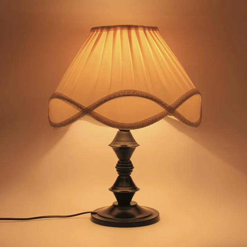 Glowsyn Cotton Table Lamp With Iron Base - Ivory media 3