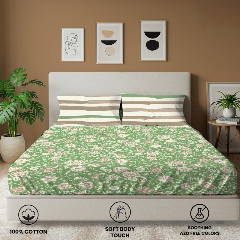 Urban Space Ziya Floral Cotton Bedsheet - 144 TC media 4
