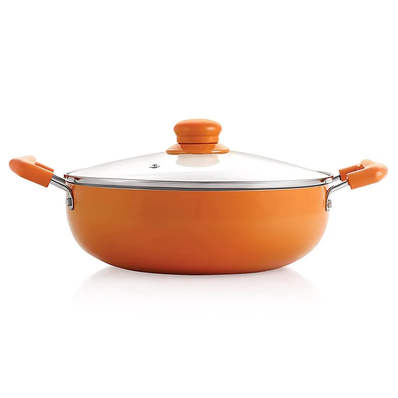 Nirlon Ceramic Coating Kadhai With Lid - 2250 mL/9 Inches media 8
