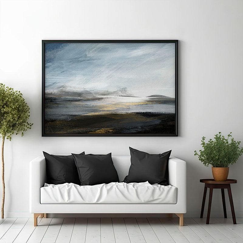 The Gold Texture Canvas Wall Painting - Black Frame