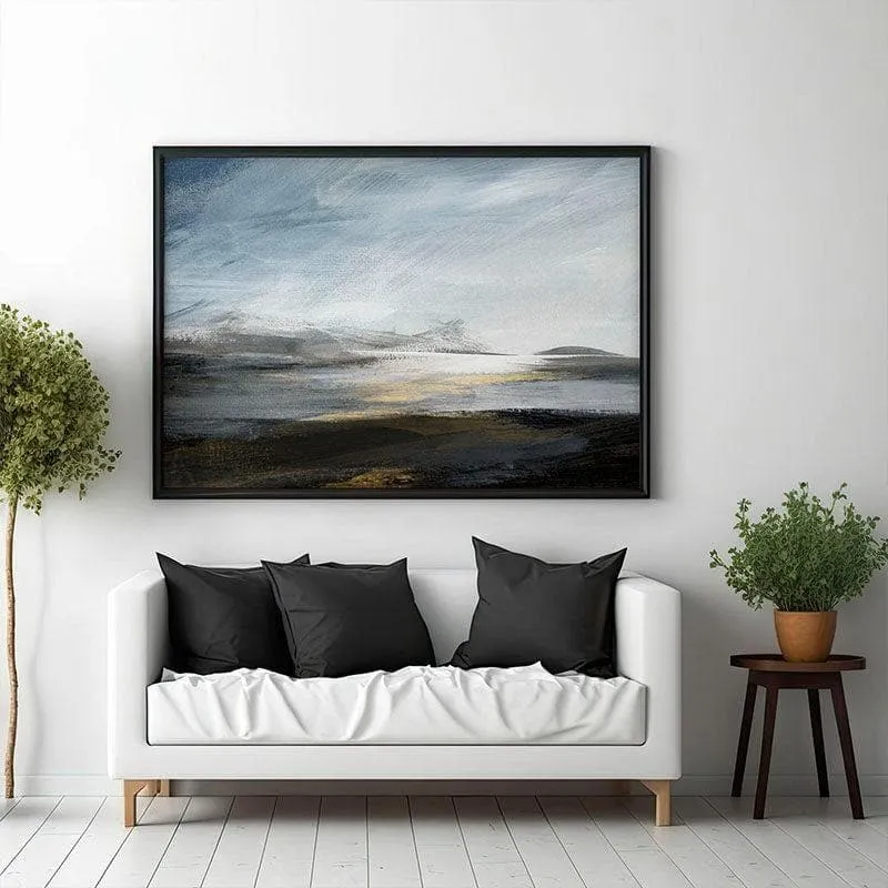 The Gold Texture Canvas Wall Painting - Black Frame media 1