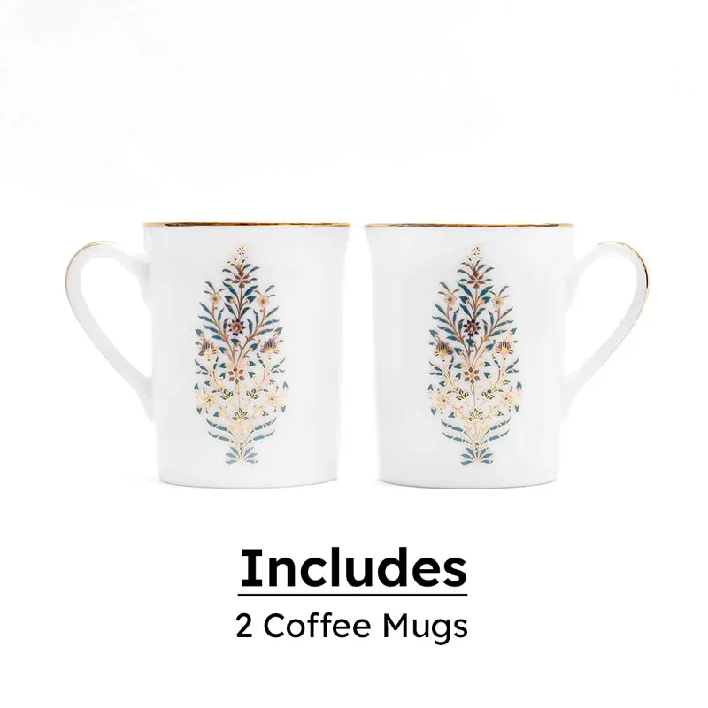 Gilded Shahi 24k Gold Brushed Porcelain Coffee Mug (300 mL Each) - Set of Two media 4
