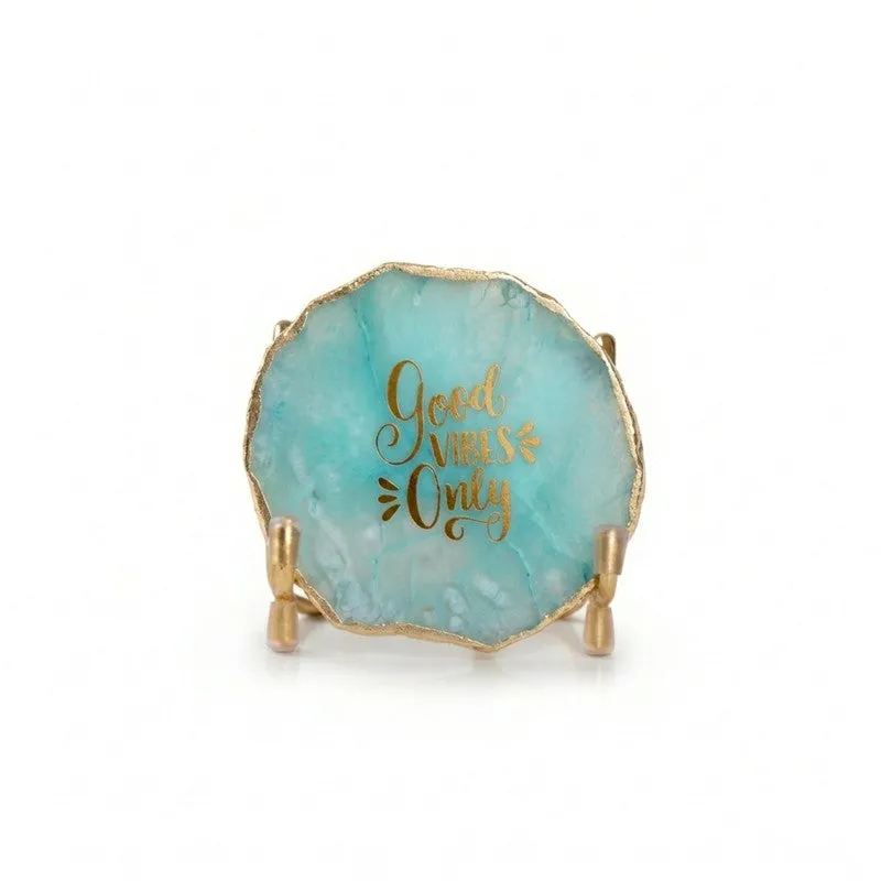 Good Vibes Agate Showpiece - Aqua Blue media 4