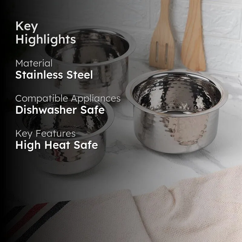 Sizzle Drizzle Hammered Pot (1100 / 1450 / 1900 mL) - Set Of Three media 2