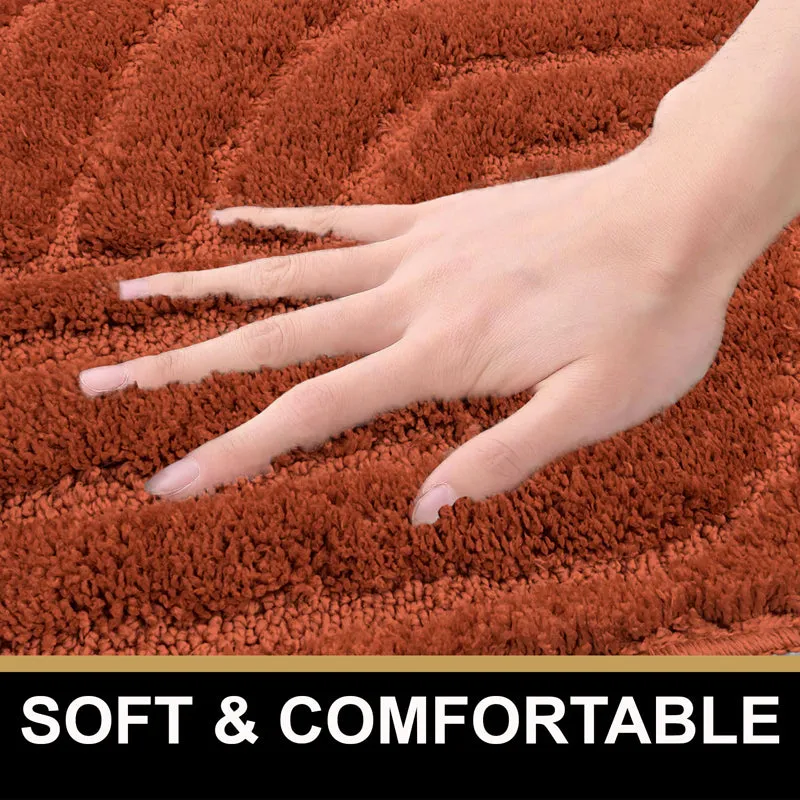 Scotch Maze Microfiber Bath Mat - Burnt Orange media 3