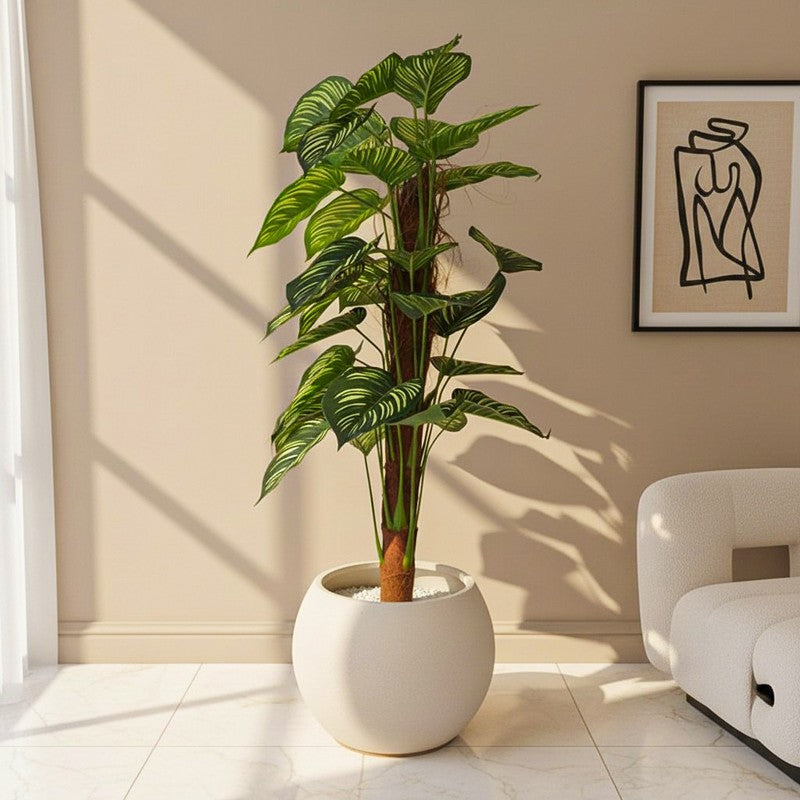 Verdiva IV Artificial Plant With Black Plastic Pot - 4 Feet