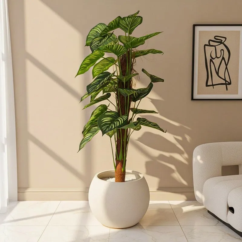 Verdiva IV Artificial Plant With Black Plastic Pot - 4 Feet media 1