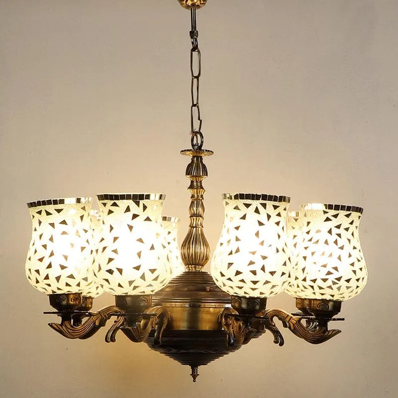 Asta Vilona Mosaic Golden Antique Ceiling Lamp media 1