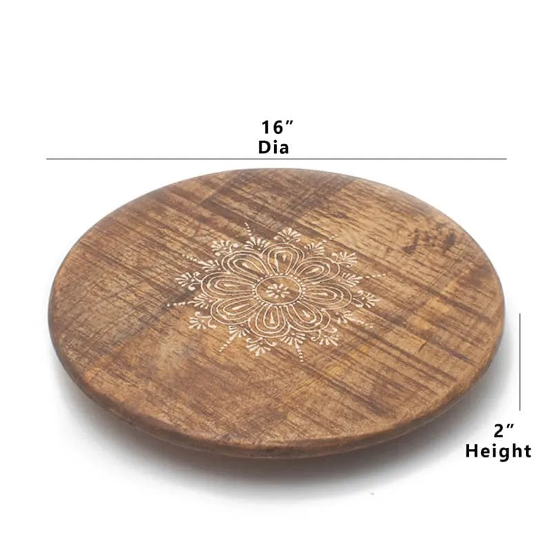 Floral Wood Lazy Susan media 1