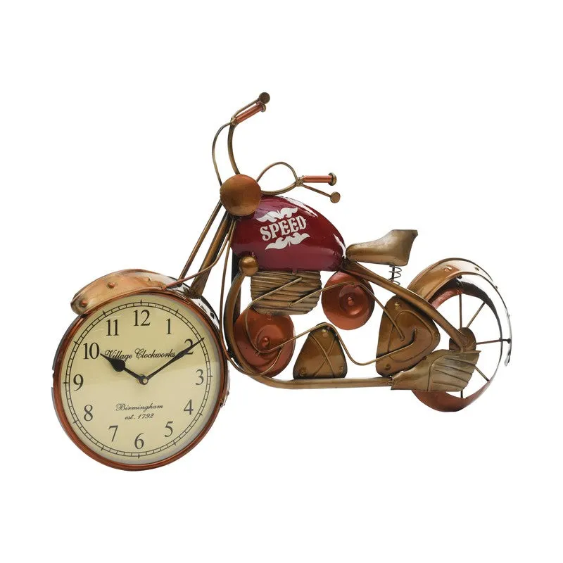 Speed Dial Motorcycle Accent Metal Wall Clock media 4