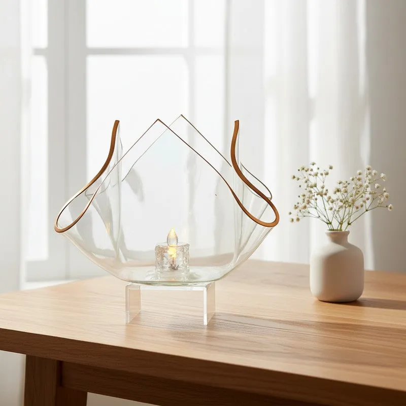 Lumina Bloom Clear Tulip Glass Candle Holder media 3