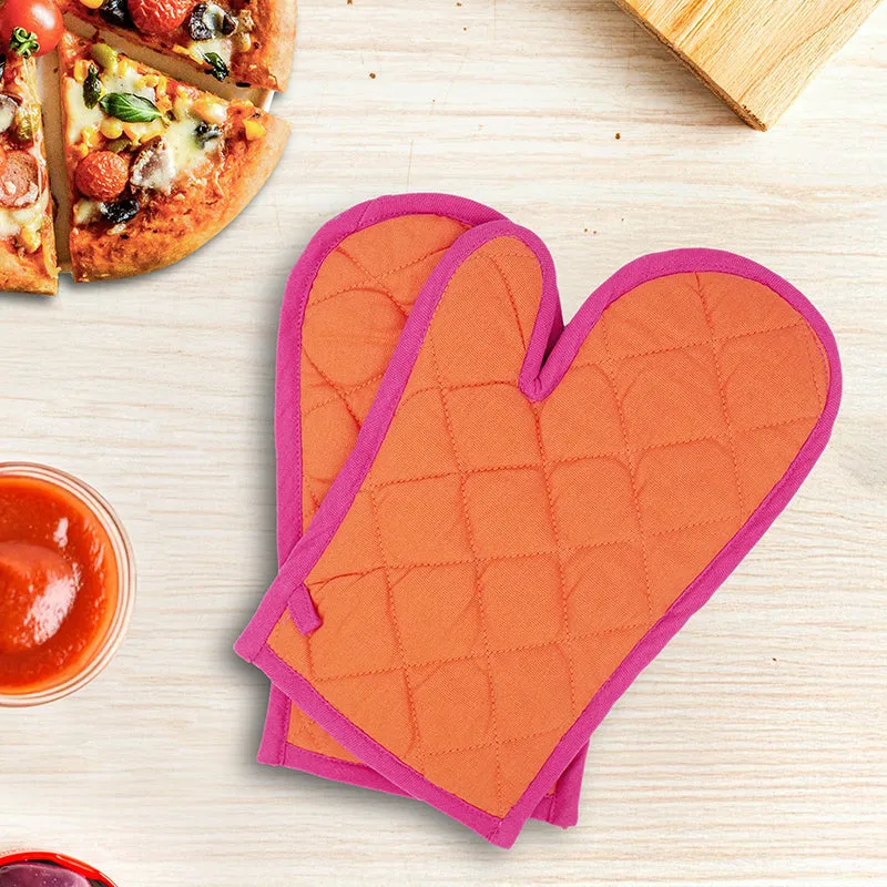 Swayam Teplo Kitchen Gloves (Orange & Pink) - Set Of Two media 1