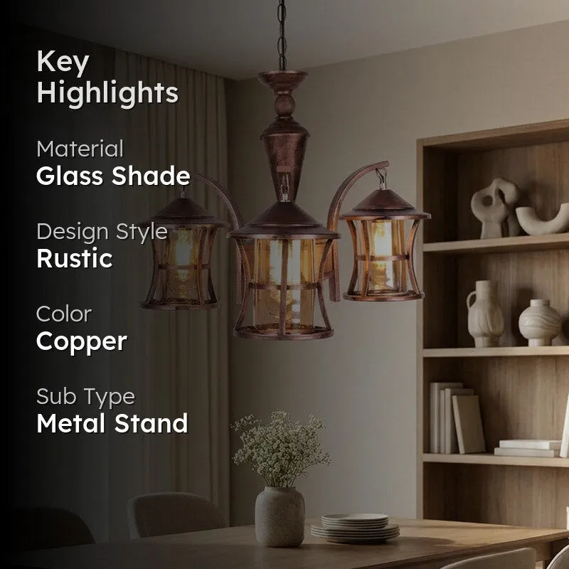 Industrial Edison Chandelier - Three Lights media 2